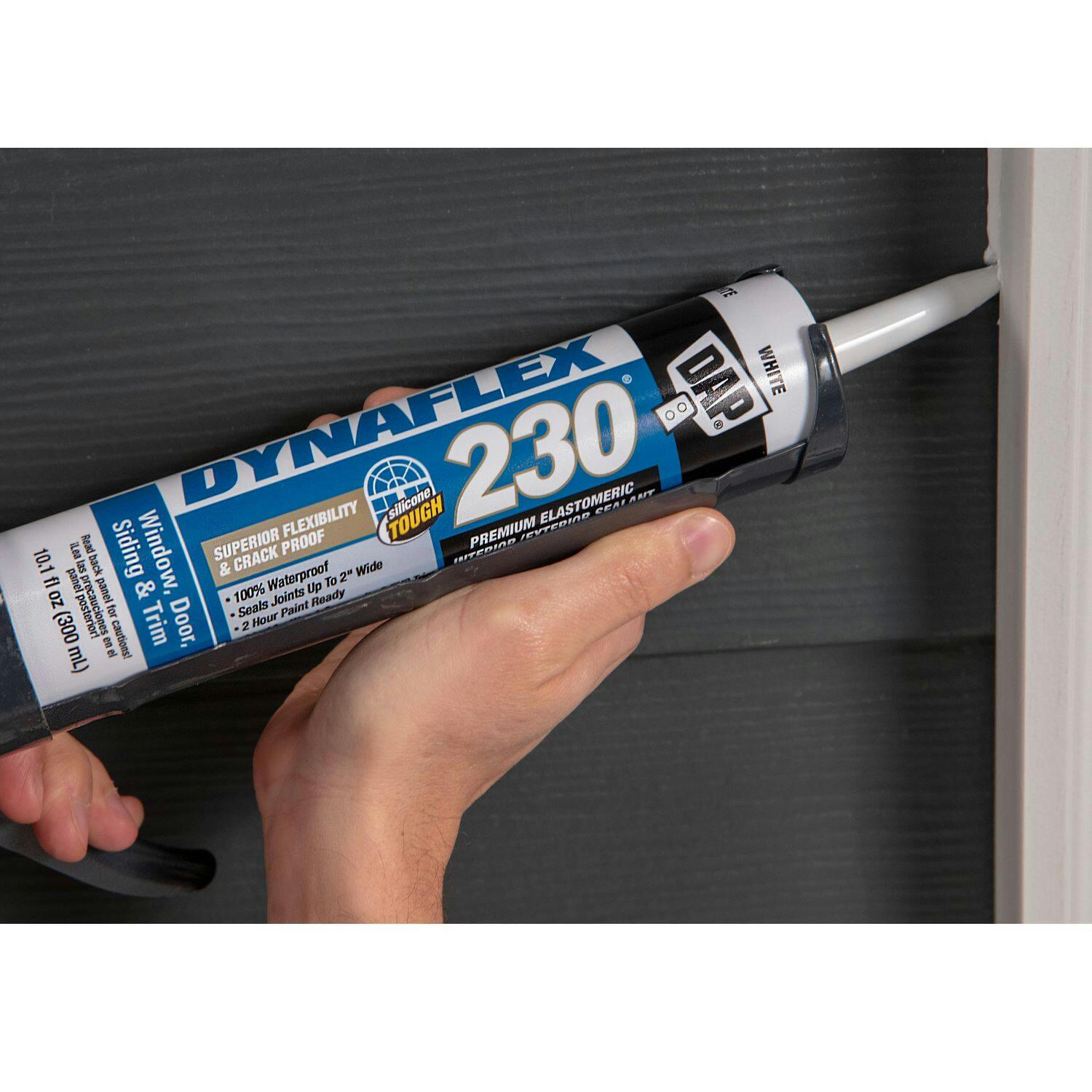 DAP Dynaflex 230 Premium Waterproof Elastomeric Sealant For Windows/Doors/Trim, Grey, 300-mL