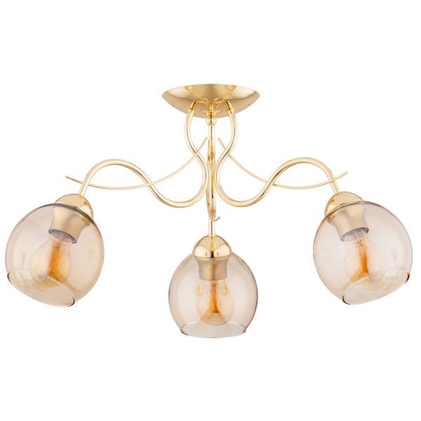 Lampa sufitowa złoto-bursztynowy NARIA 3xE27x15W wym: 33x58x58 cm Alfa
