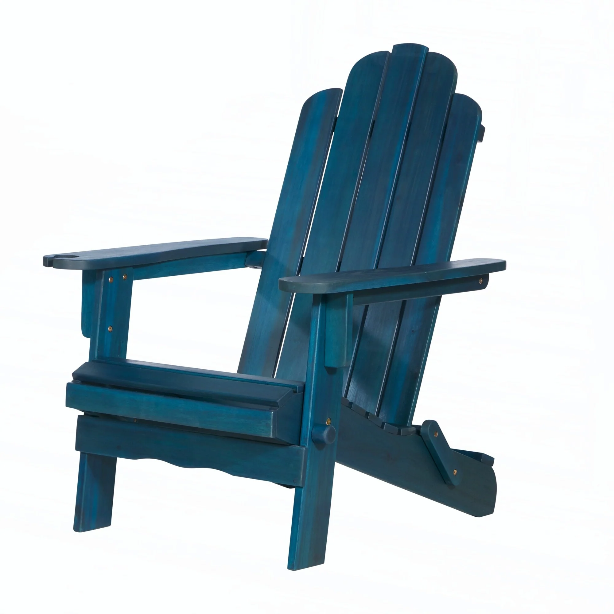 Classic Solid Acacia Wood Adirondack Patio Chair - Navy Blue Wash