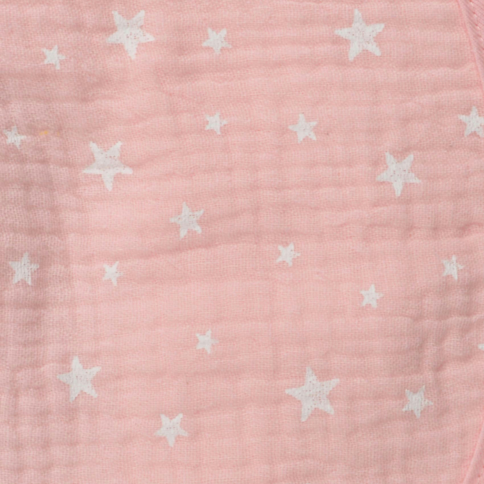 - Tour de lit réversible à petites étoiles coton rose clair 40x180 cm
