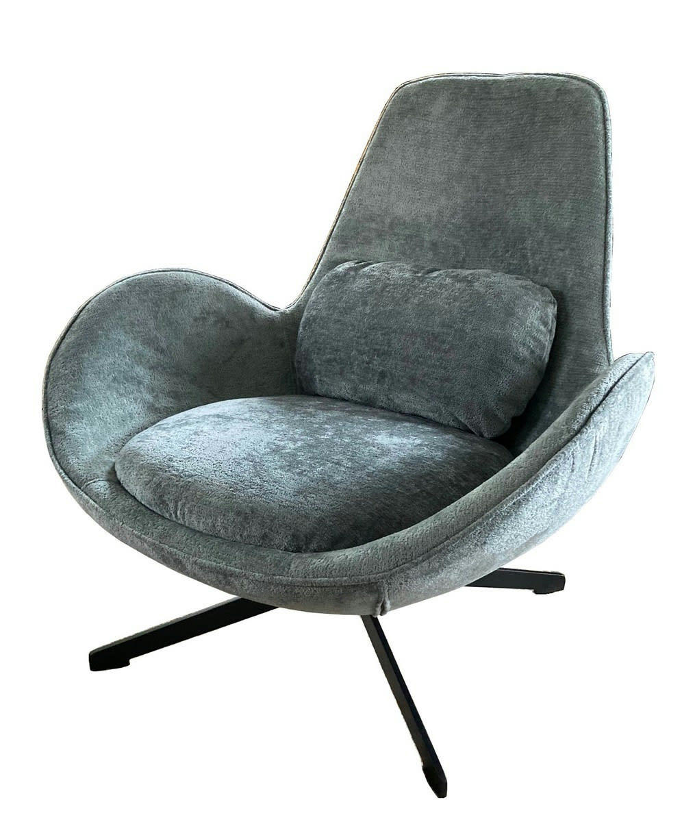 SPACE - Fauteuil rotatif en velours gris