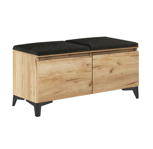 Szafka Megan 2S Dąb Craft Złoty/Czarny 100X37X61 Cm