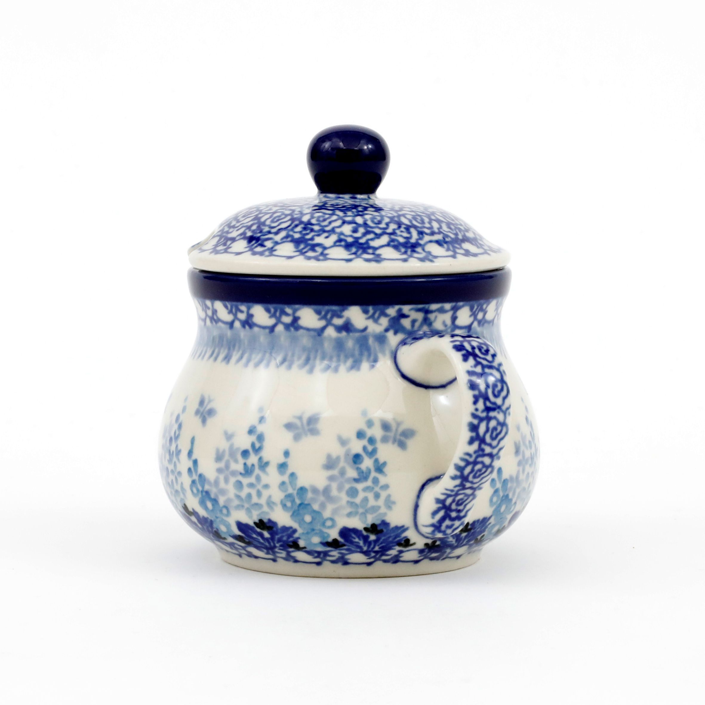 Cukiernica ceramiczna z uchwytami 035 h-9,5cm  3279X Kwiat ostróżki
