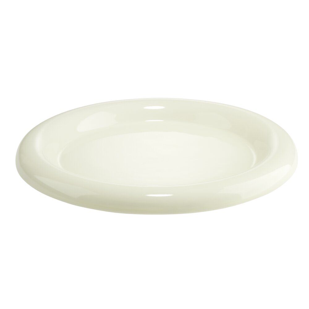 Assiette plate ronde Bubble céramique unie blanc écru Ø26cm