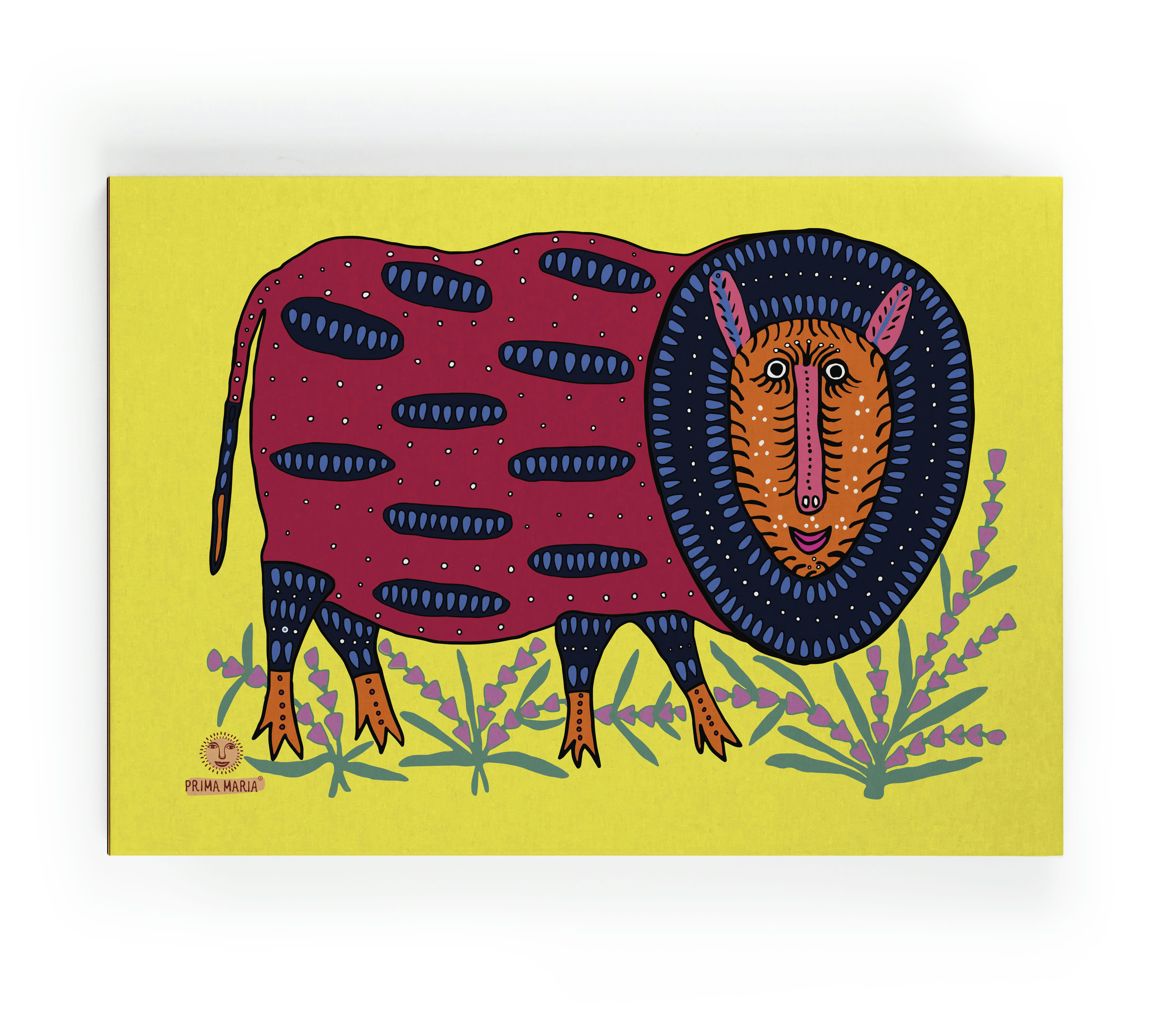 MONSTER YELLOW PRIMA MARIA - Peinture sur toile 60x40 Imprimé Cousine Maria Jaune