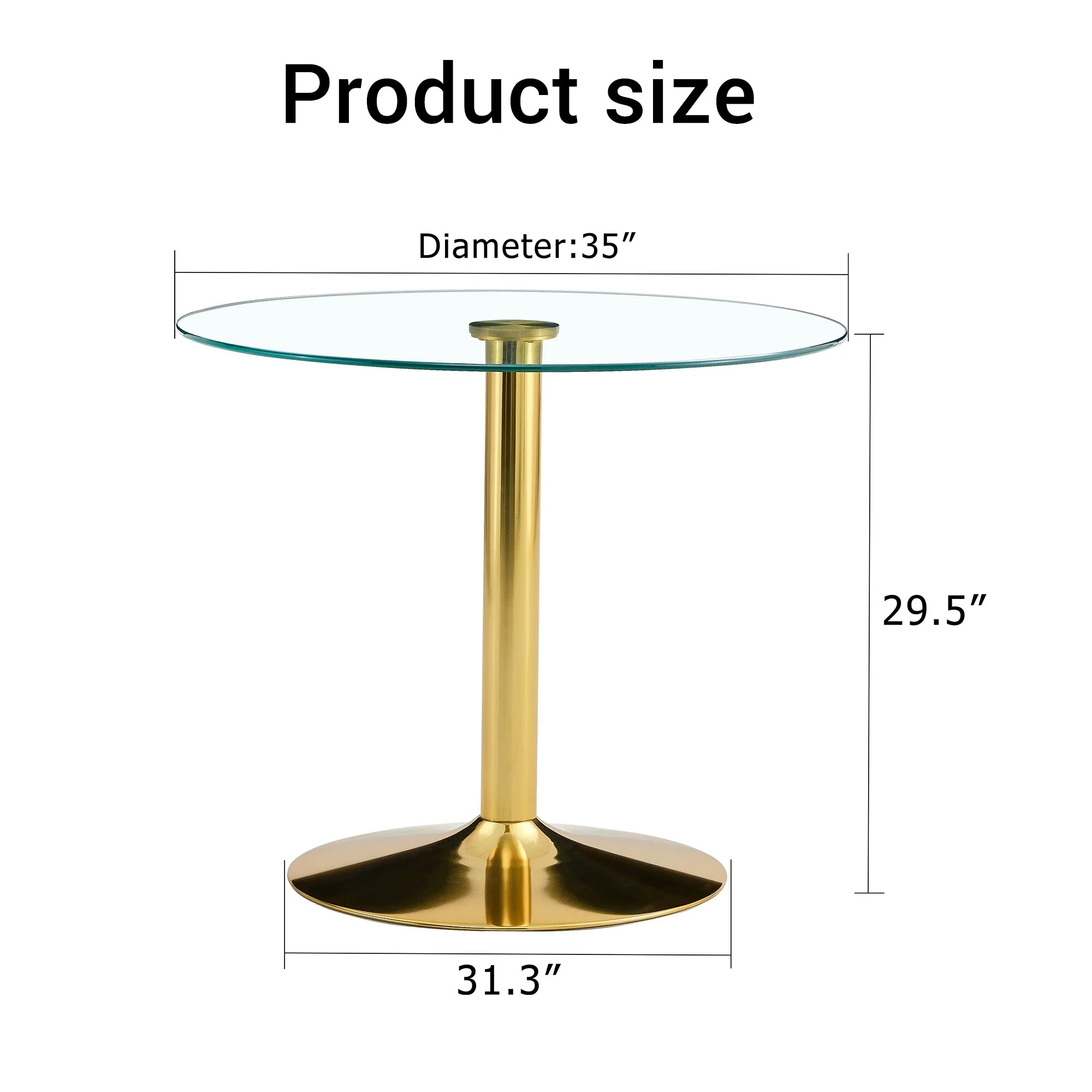 Diameter Glass Top And A Modern, Minimalist Round Dining Table With Metal Legs