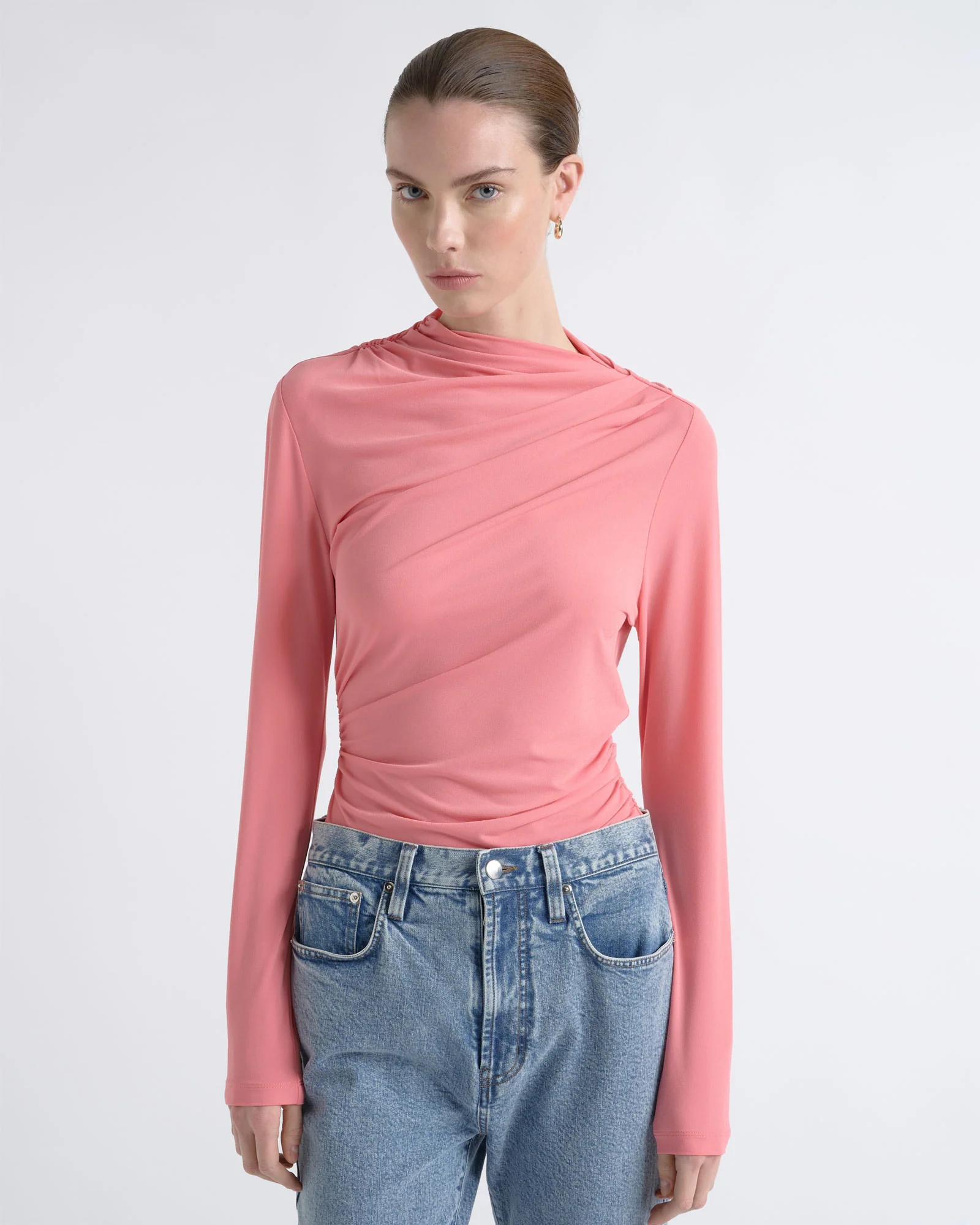 Mesh Gathered Top