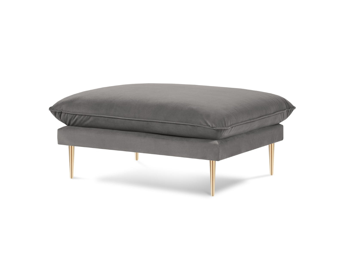 Cosmopolitan Design Poef Vienna flueel, lichtgrijs - 73x93x43cm