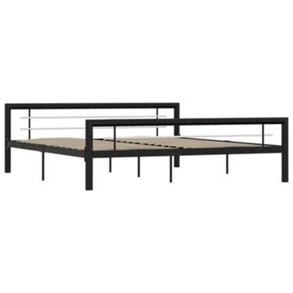 vidaXL - Bed frame - Zwart en wit - Metaal - 180 x 200 cm