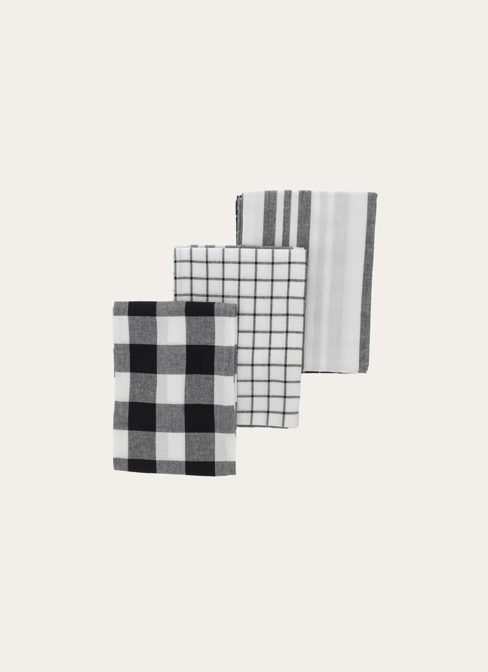 LOT DE 5 TORCHONS EN COTON VERT SAUGE