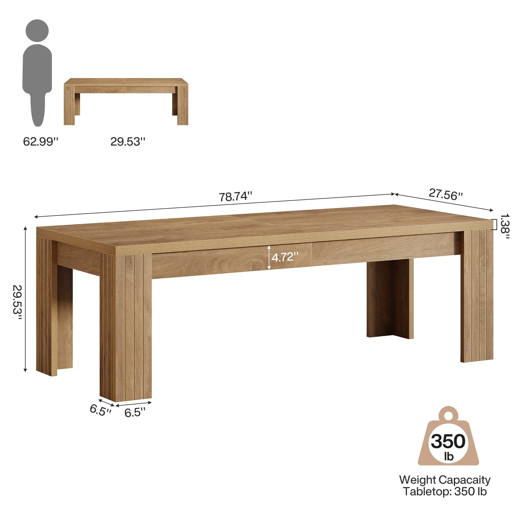 78.7-Inch Extra Long Computer Desk for 2 Person