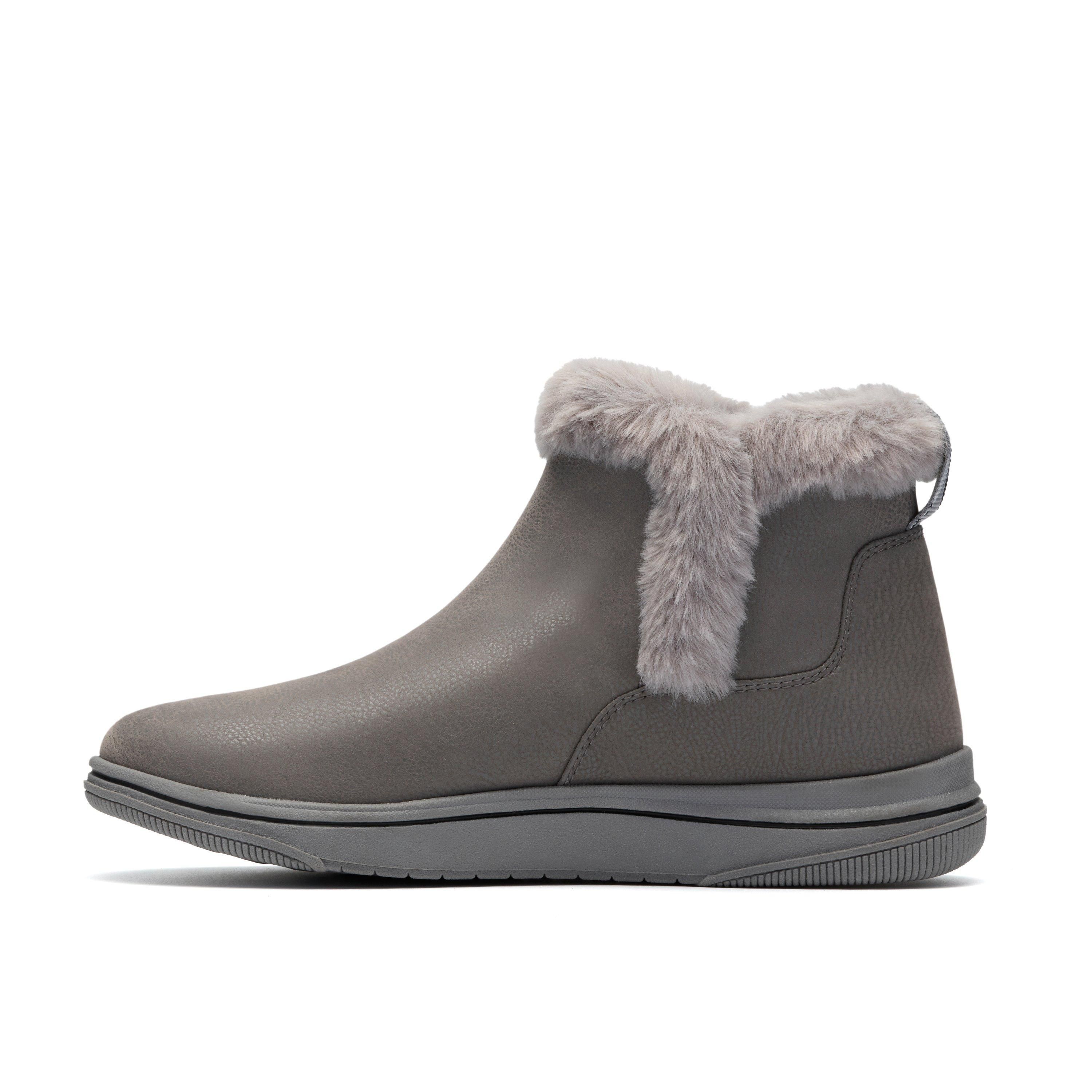 Clarks Brinkley Fur Dark Grey Combination Ankle Boots