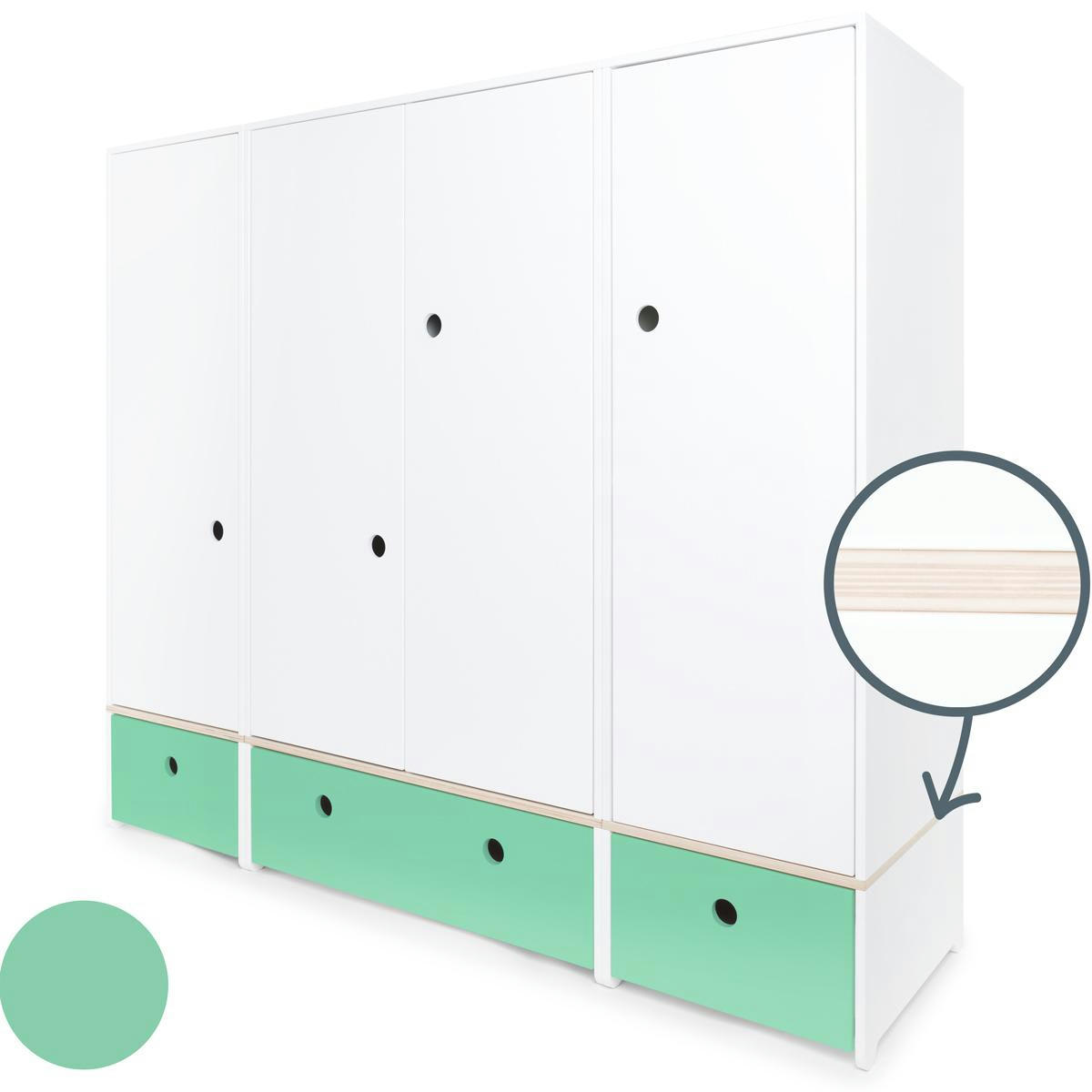 COLORFLEX - Armoire 4 portes vert ocean