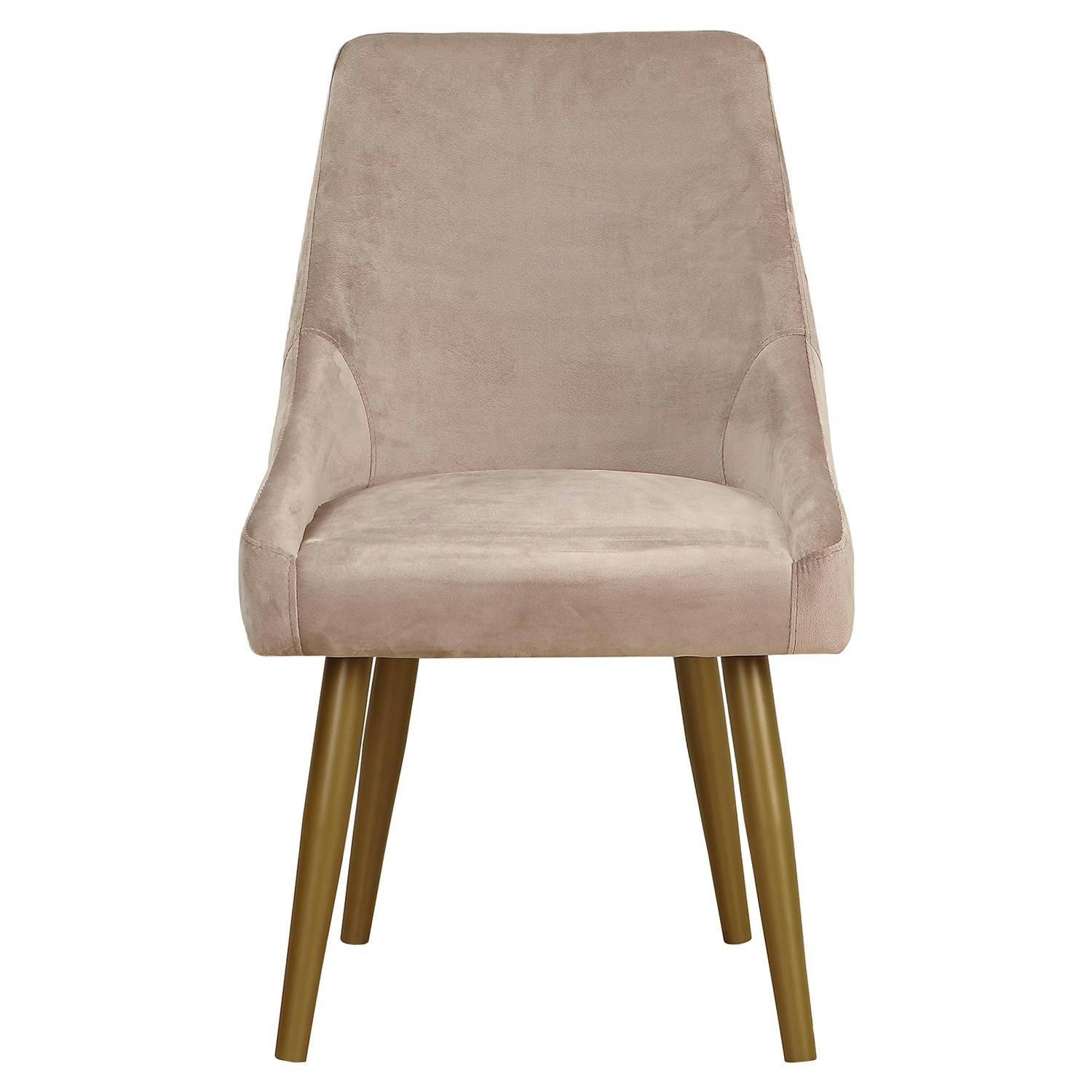 FAUTEUILS - Lot de 2 fauteuils de table velours taupe