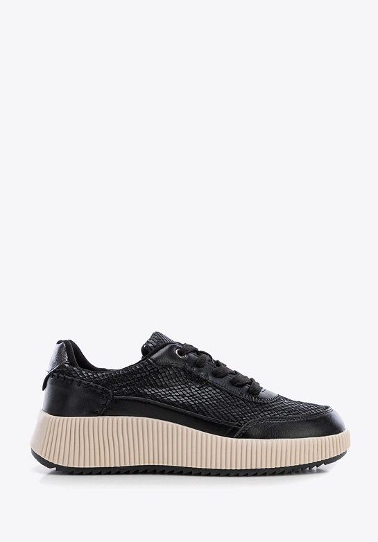 Damskie sneakersy z ekoskóry czarne