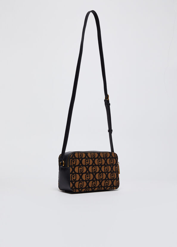 Borsa a tracolla media jacquard