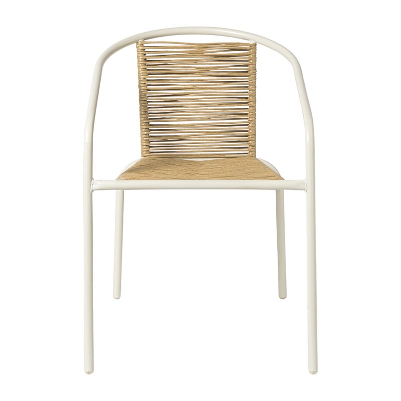 Stapelbare tuinstoel Tim - bruin/wit - 73x53x62 cm