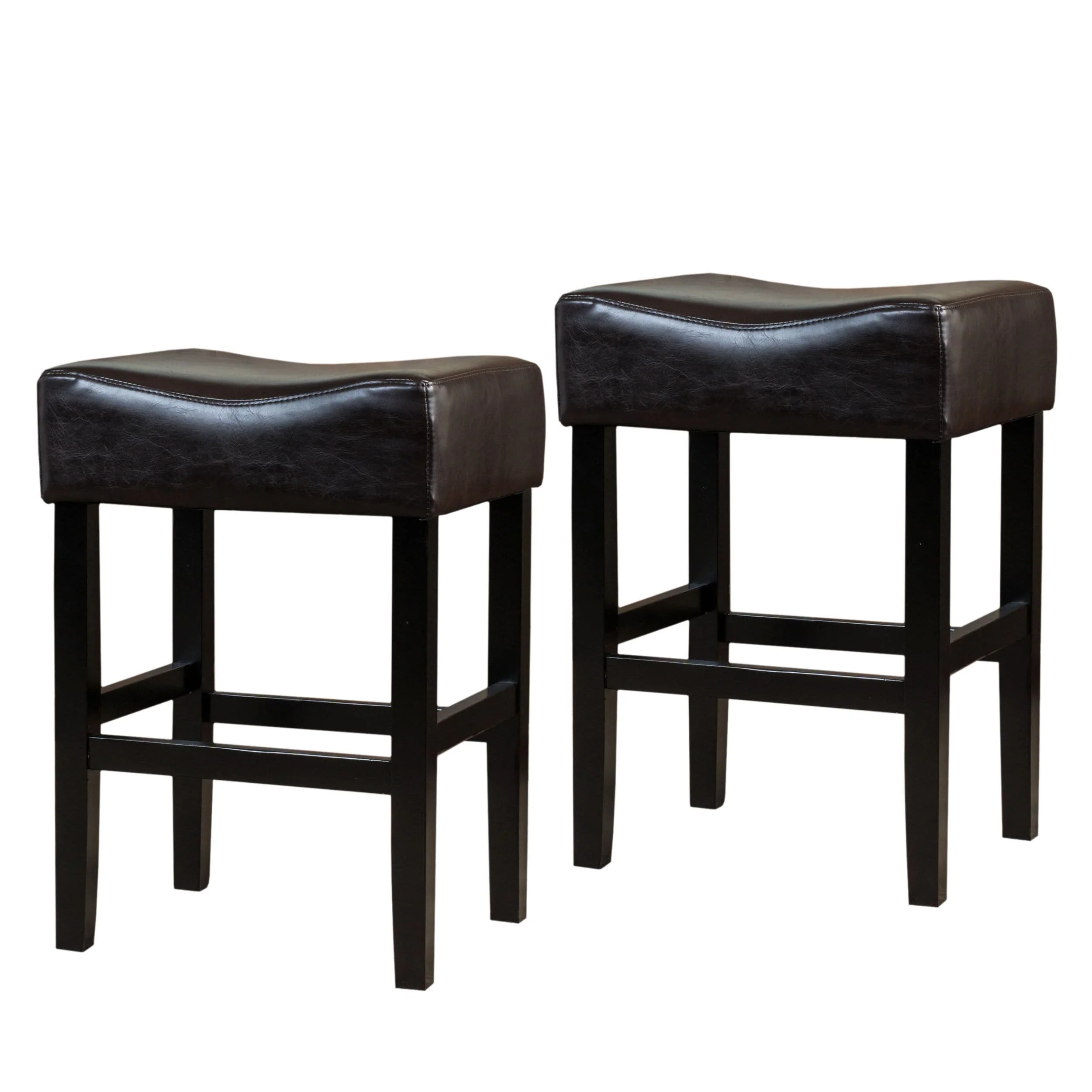 Portman 26-inch Bonded Leather Backless Counter Stool (Set of 2) by Christopher Knight Home - 15.50 D x 18.25 W x 26.20 H