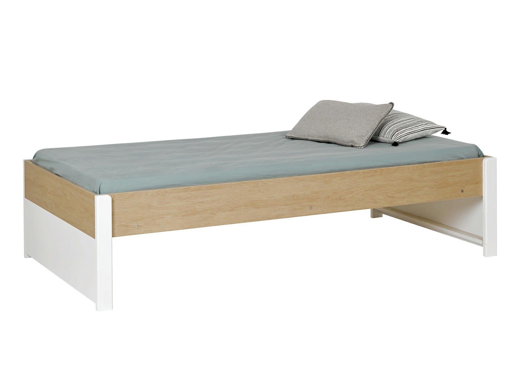 PRADO - Lit enfant 90x200 PRADO Blanc et Chêne Clair