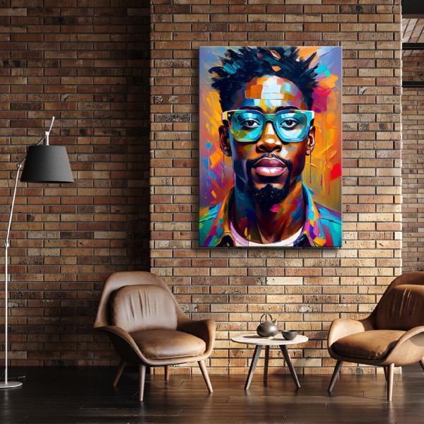 Feeby Obraz na płótnie, Nowoczesny Mężczyzna Okulary Pop Art 40x60