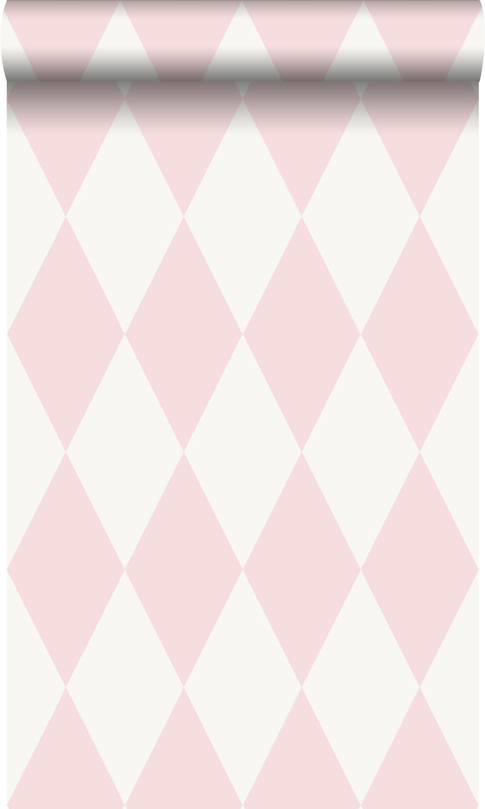 Origin Wallcoverings behang ruiten glanzend roze en wit - 53 cm x 10.05 m - 347694