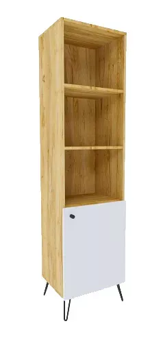 Witryna na metalowych nóżkach loft dąb craft   biały - Sarnix