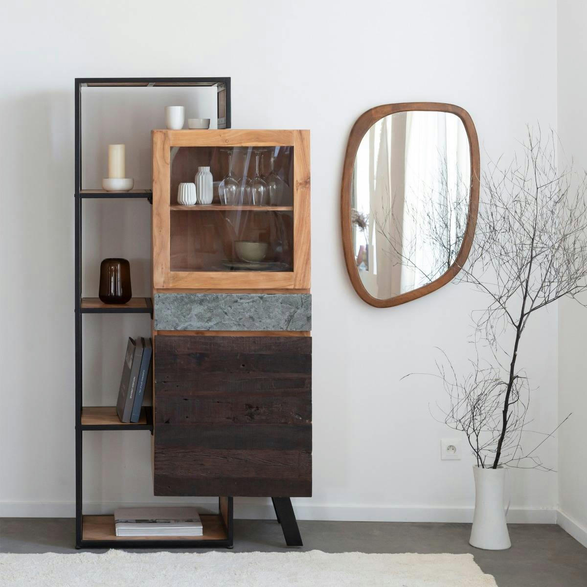 ERNEST - Vitrine en bois marron 90 cm