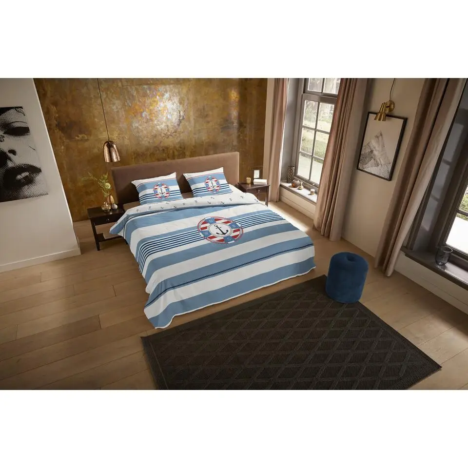 Pure We are Sailing Dekbedovertrek Blauw-1-persoons (140 x 200/220 cm)