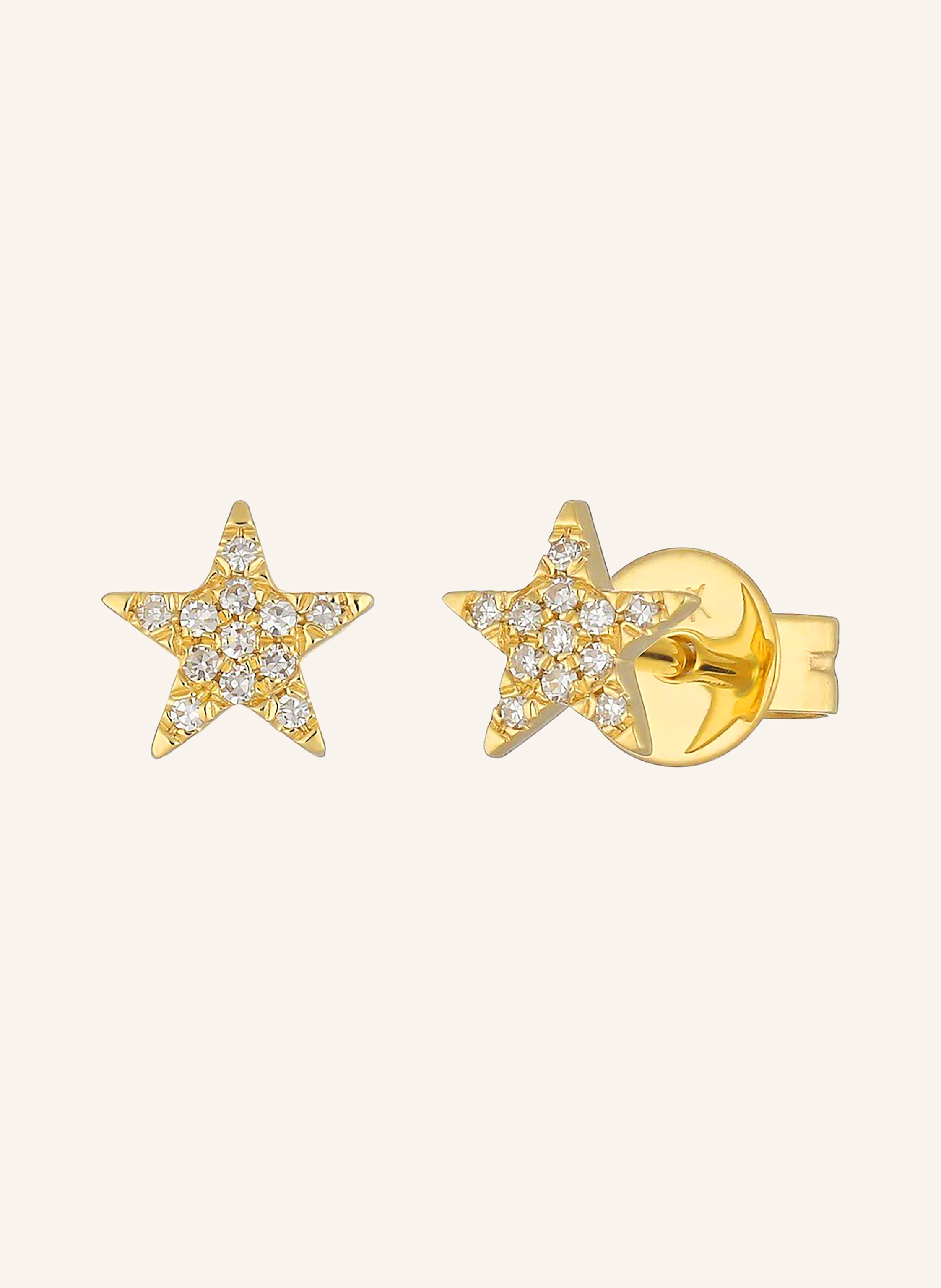 Leaf Ohrstecker STAR 18 Karat Gelbgold mit Diamanten