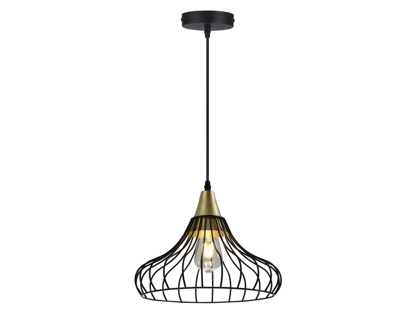 Lampa wisząca Lotte metalowa czarno-złota