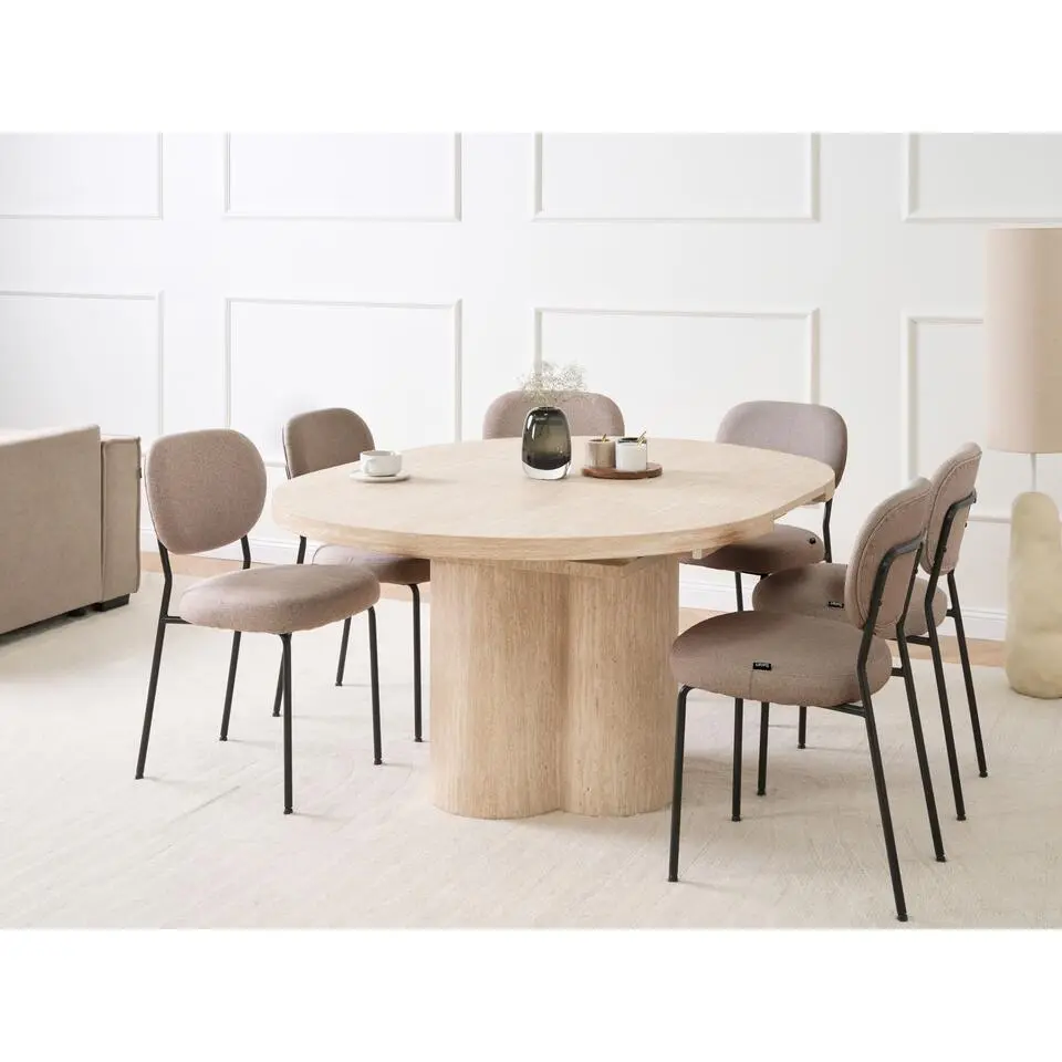 MORAINE - Uitschuifbare eettafel - Lichtbruin - 120/160 x 76 cm - MDF