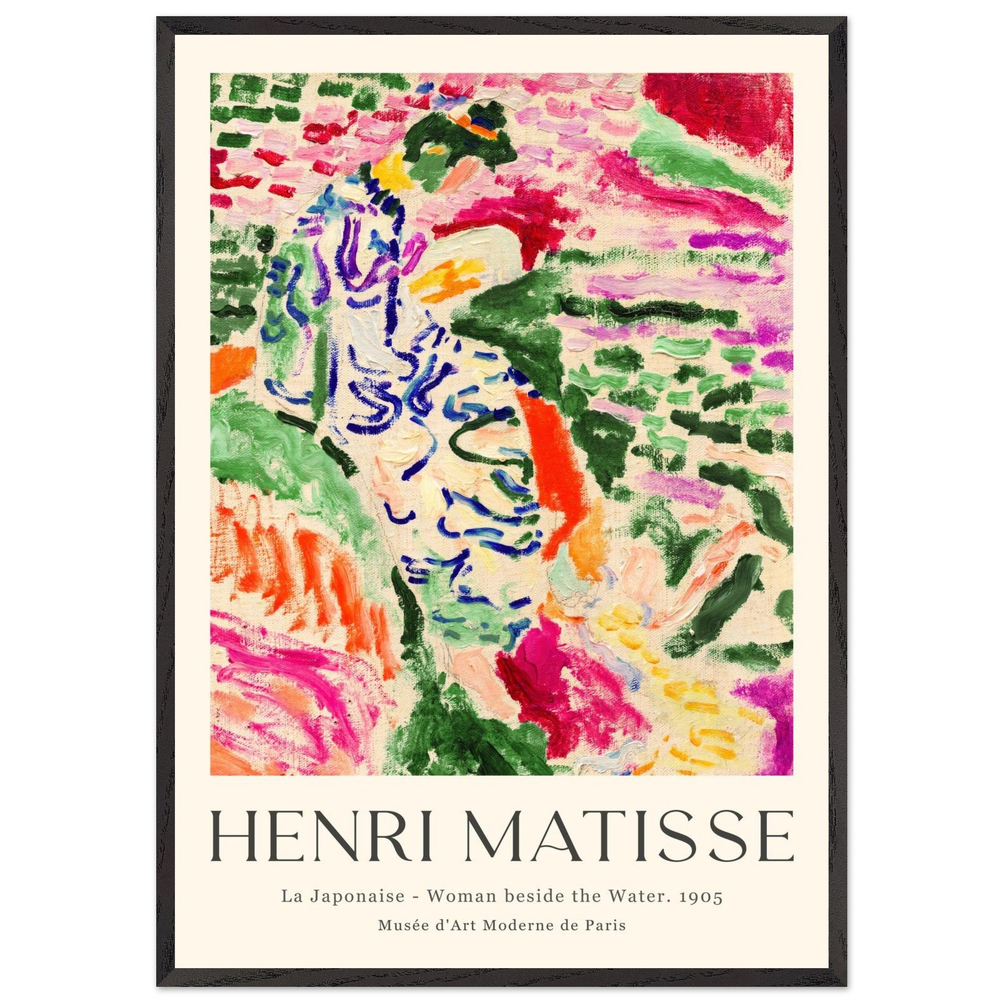 Artfulprints Poster met Lijst Matisse - La japonaise 1905  - 70x100 cm - Meerkleurig