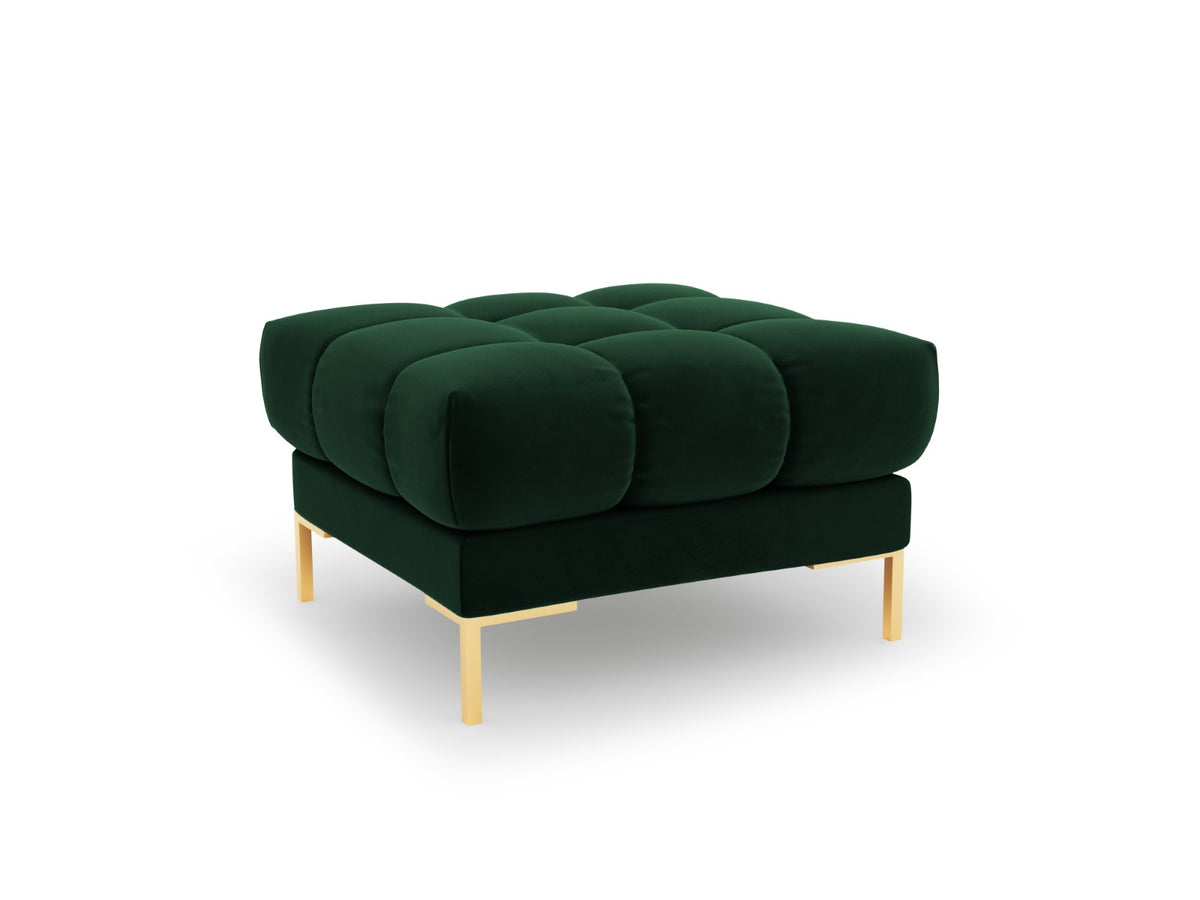 Cosmopolitan Design Poef Bali flueel, flessengroen - 60x60x41cm