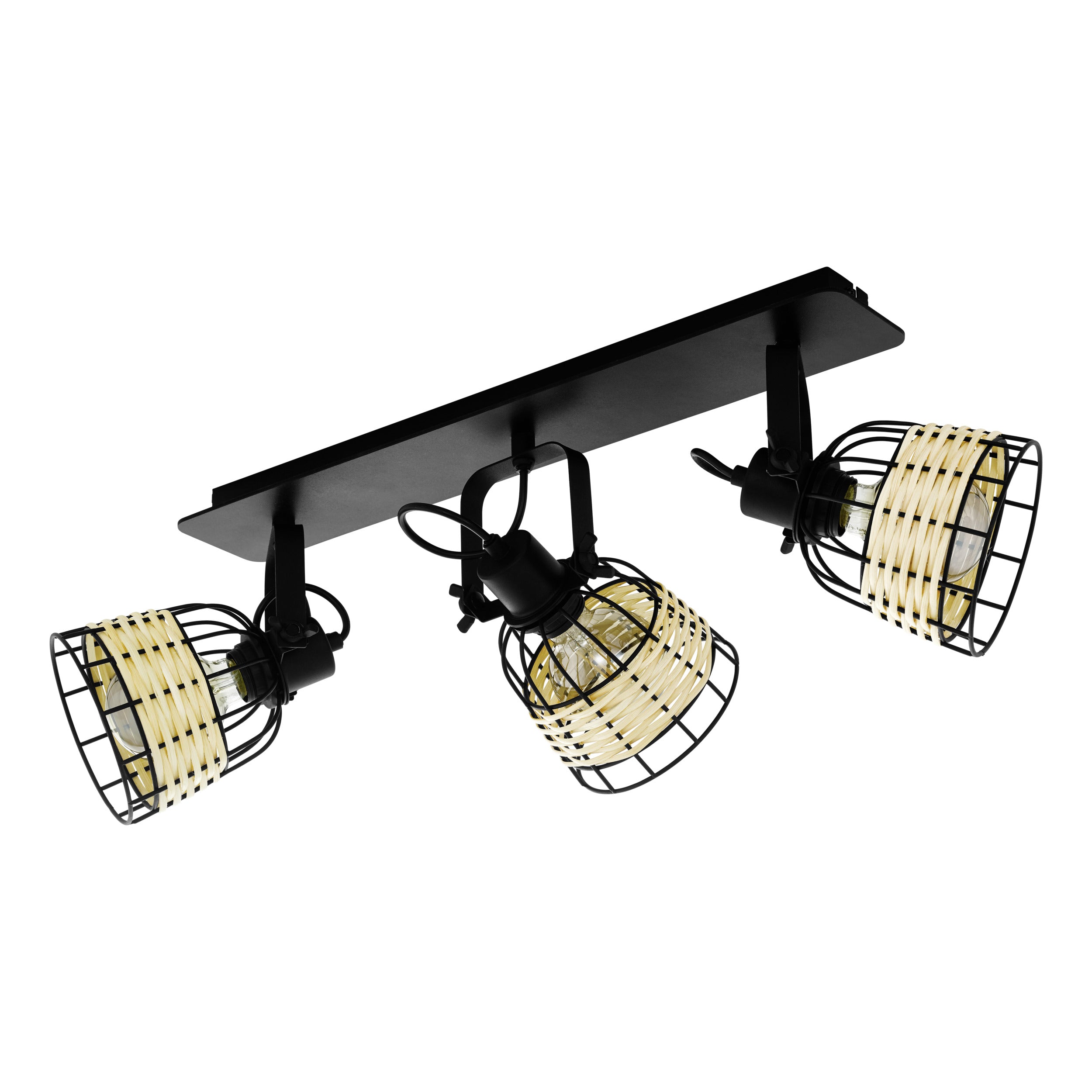 EGLO spot Anwick 1 - e27 - 67 cm - zwart/rotan