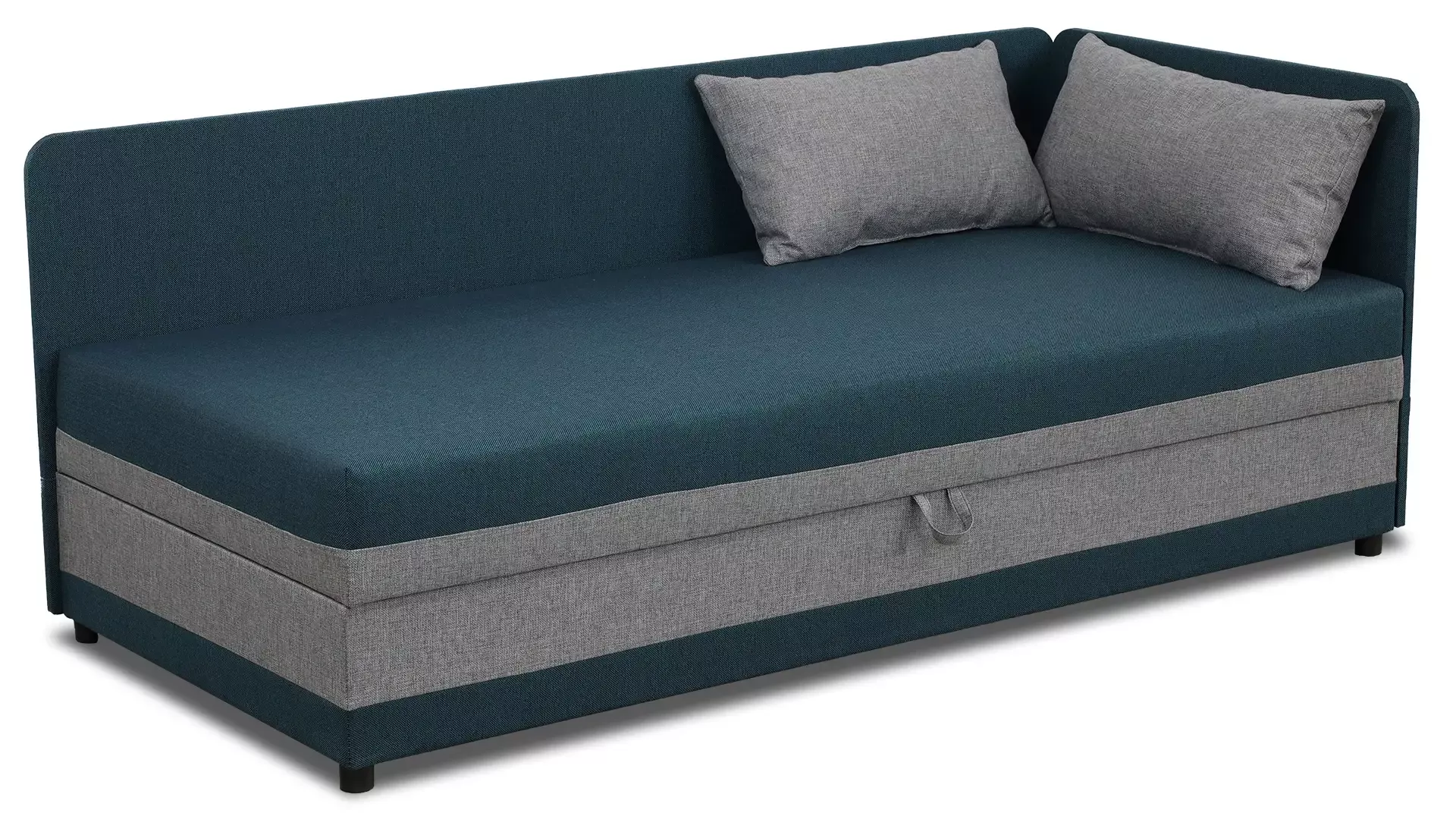 Tapczan łóżko jednoosobowe Hirek 80x200 Turkusowe/Szare