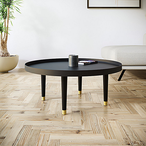 Lot de 2 pieds de table basse Libra - couleur hêtre noir Hauteur : 30 cm