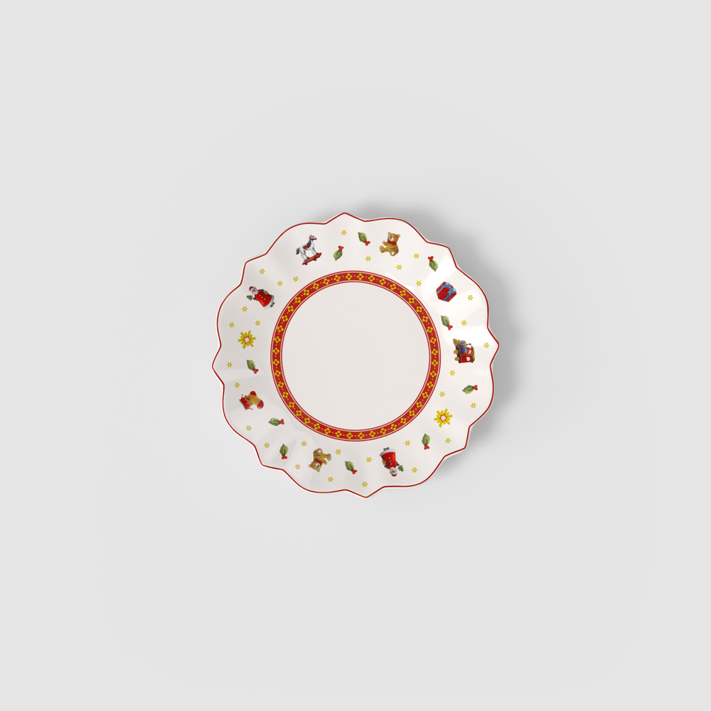 Toy's Delight Appetizer/ Bread Plate - Red, 7.1'', Premium Porcelain