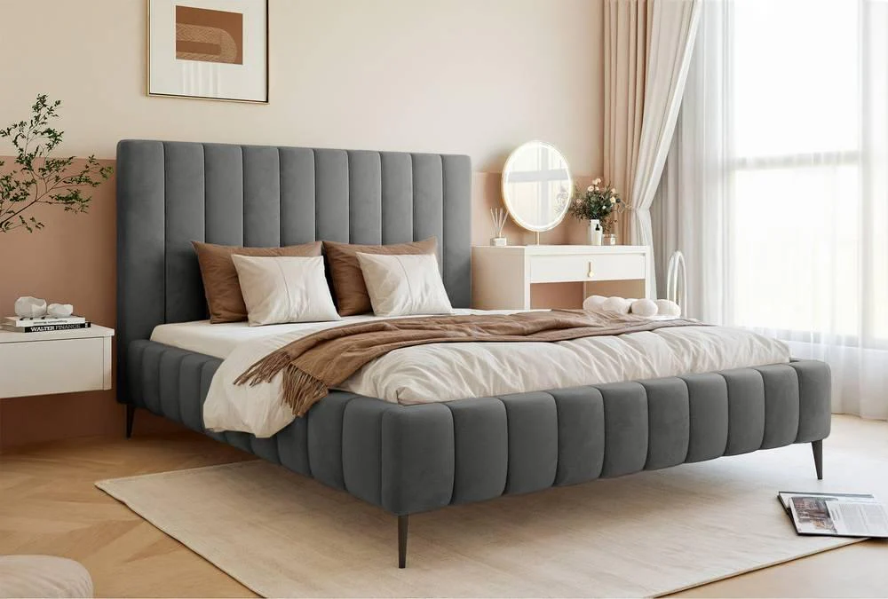 Bedframe Flores velvet 160x200 met opbergruimte