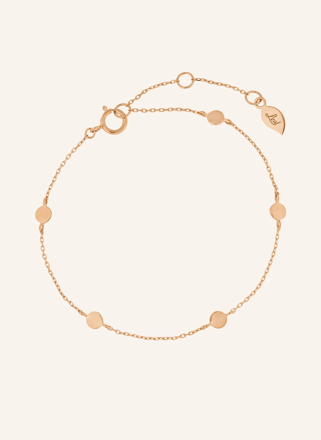 Leaf Armband MINI PLATES aus 14 Karat Gelbgold