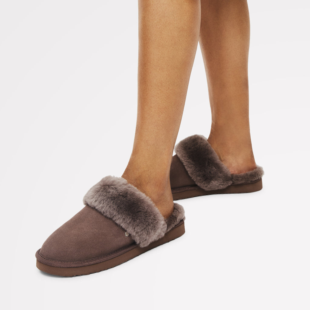 Maple Lane Classic Shearling Cuff Mule Mink - 112565