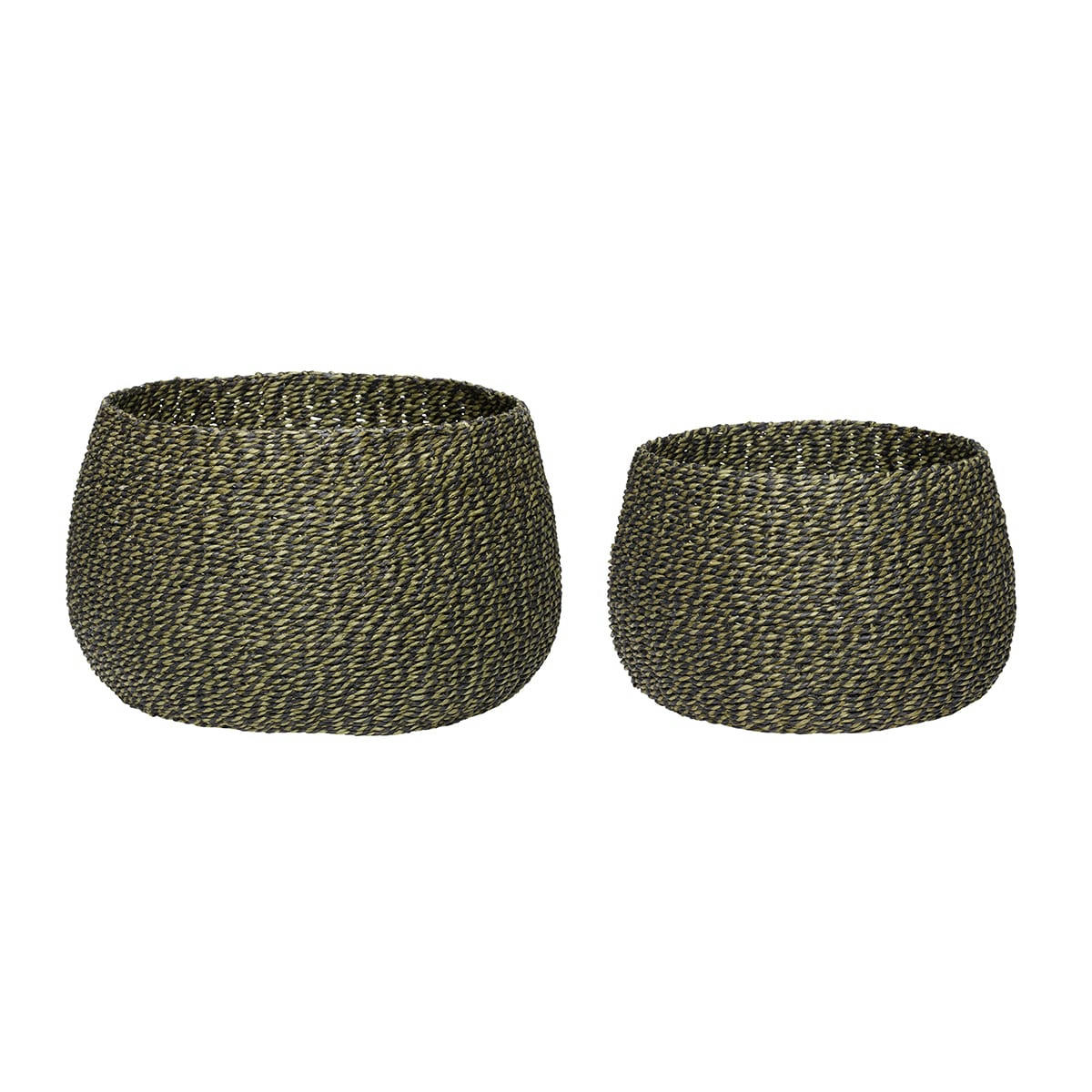 EYRIE - Panier rond noir et vert (x2)