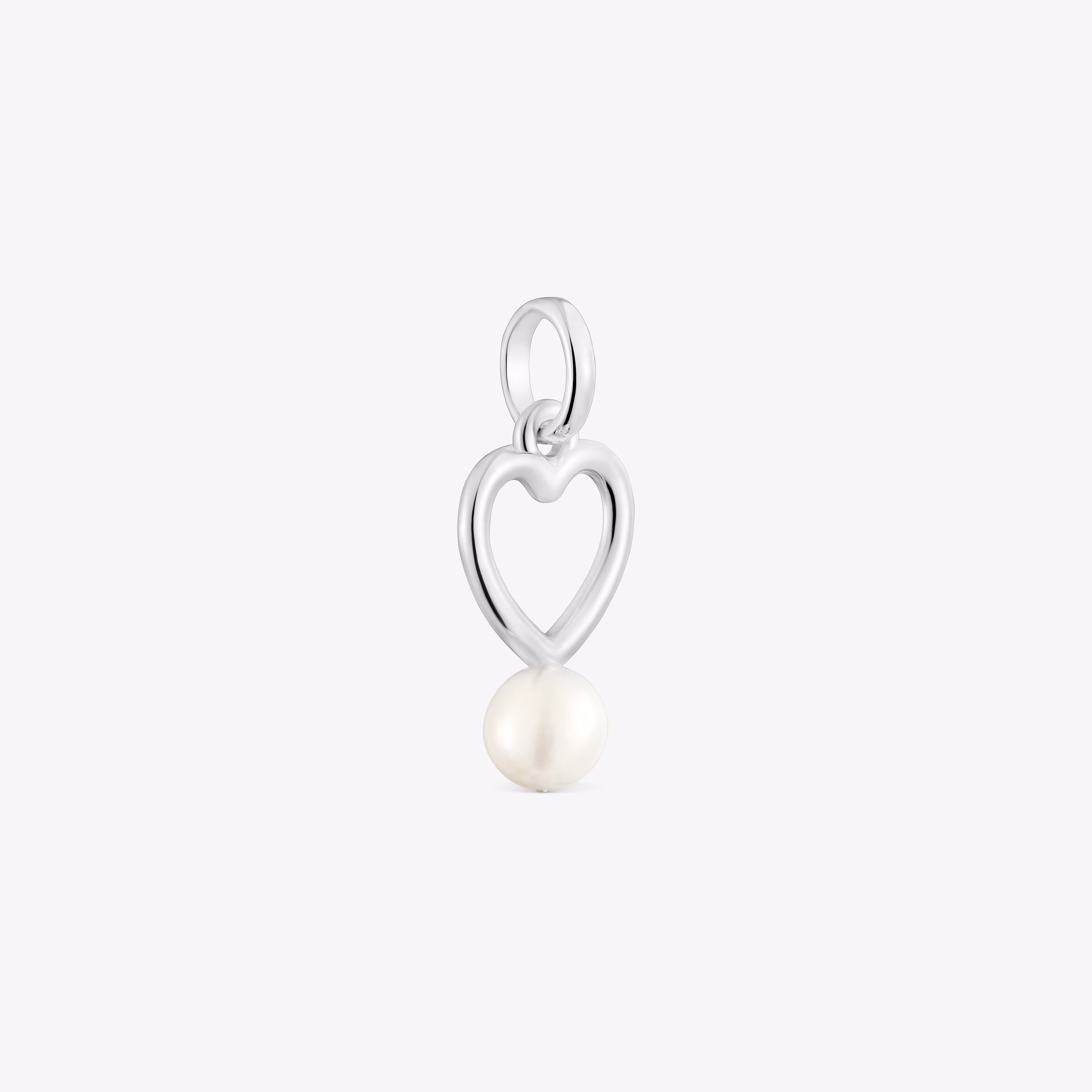 Colgante corazón de plata y perla cultivada New Silueta