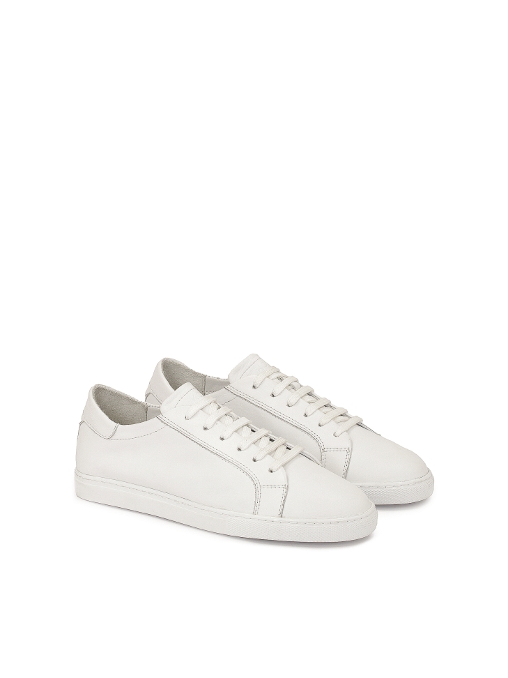 White sneakers with smooth upper