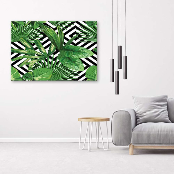 Feeby Obraz na płótnie Geometria z liściem 60x40