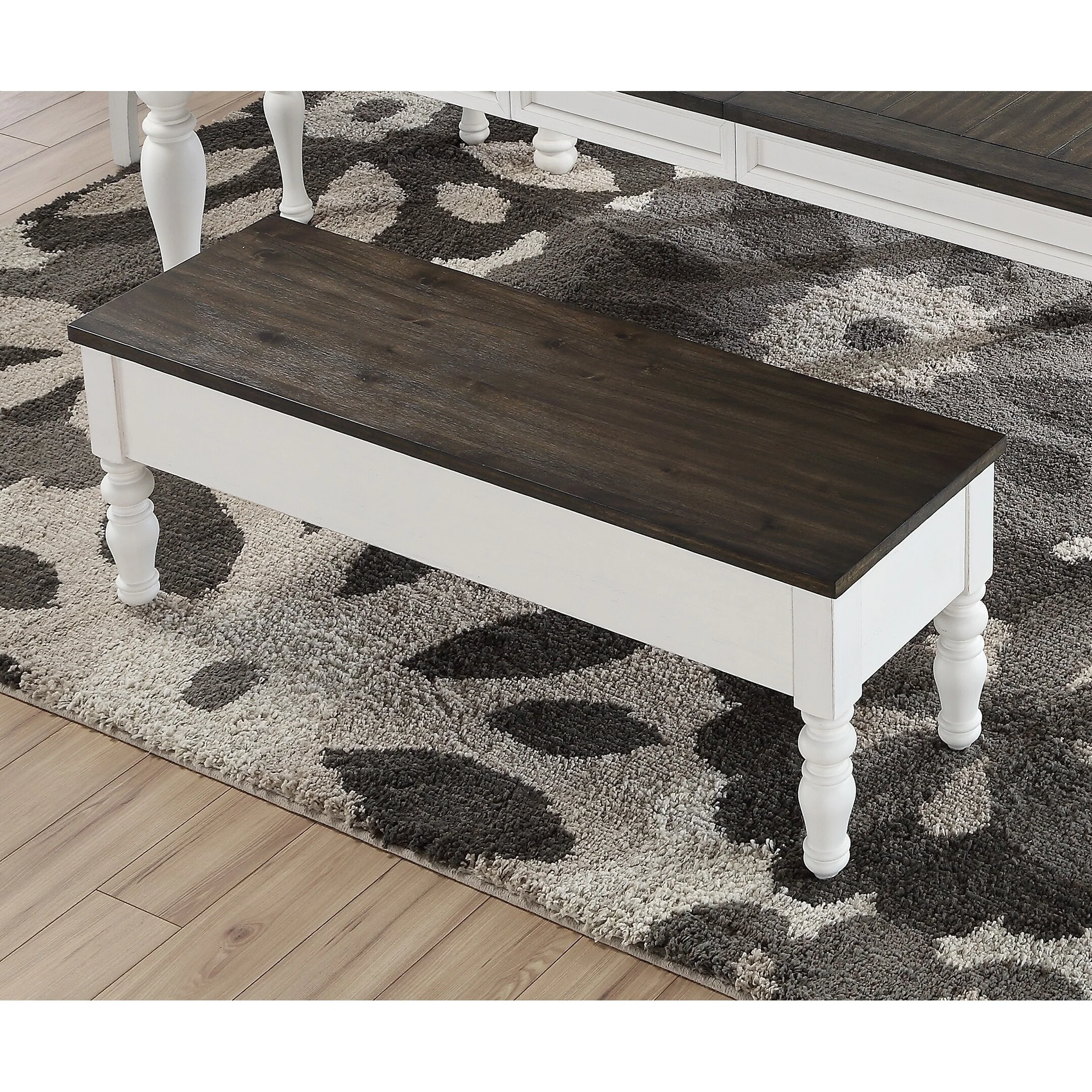 Steve Silver Jillian Farmhouse Two-Tone Storage Bench