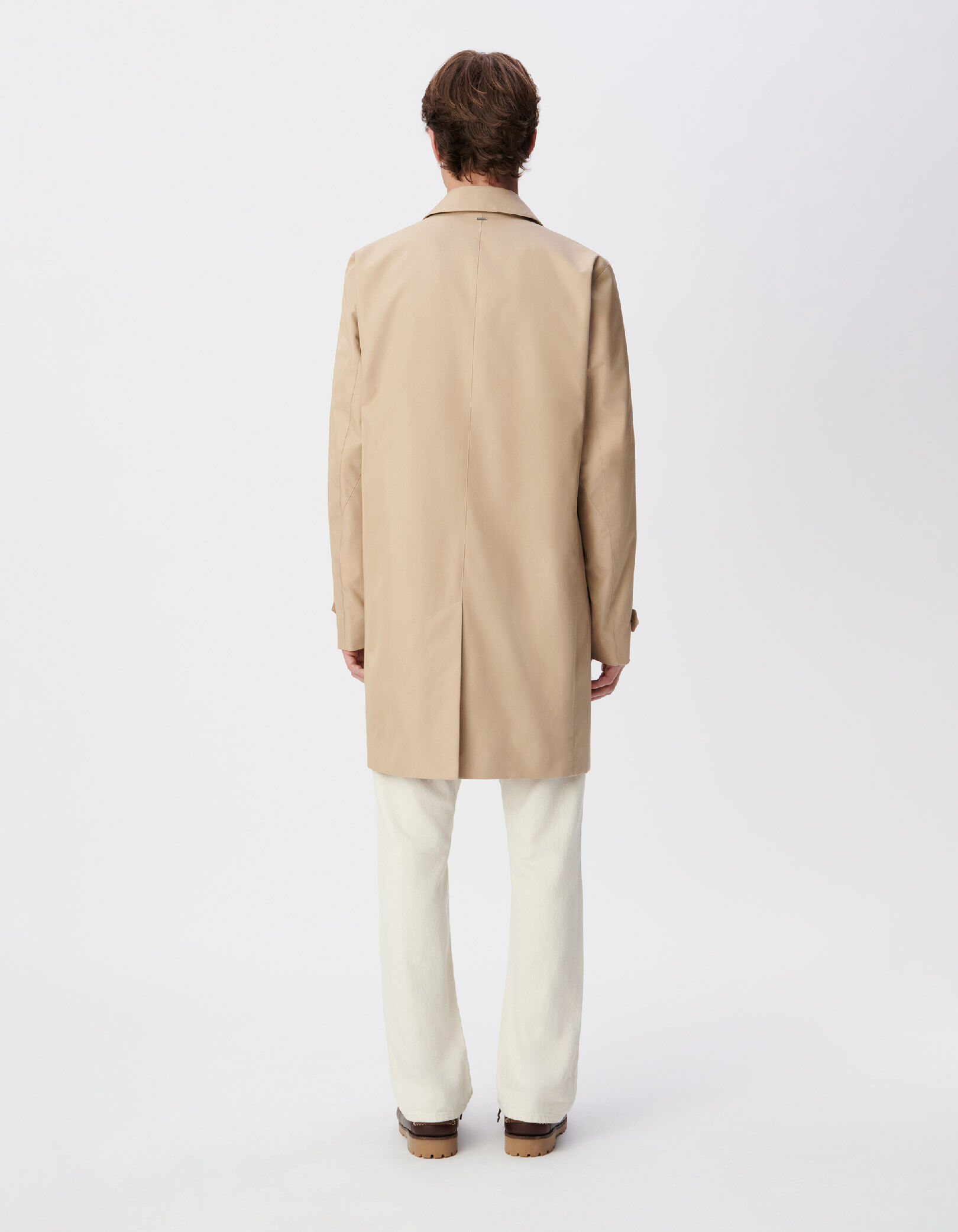 Trench beige attache-col bi-matière Homme