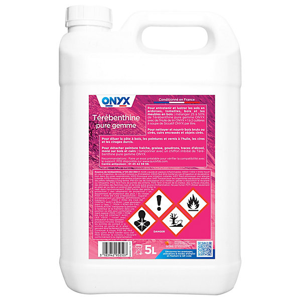 Essence térébenthine pur gemme Onyx 5L