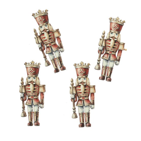 Red Nutcracker Toppers 4 Pack