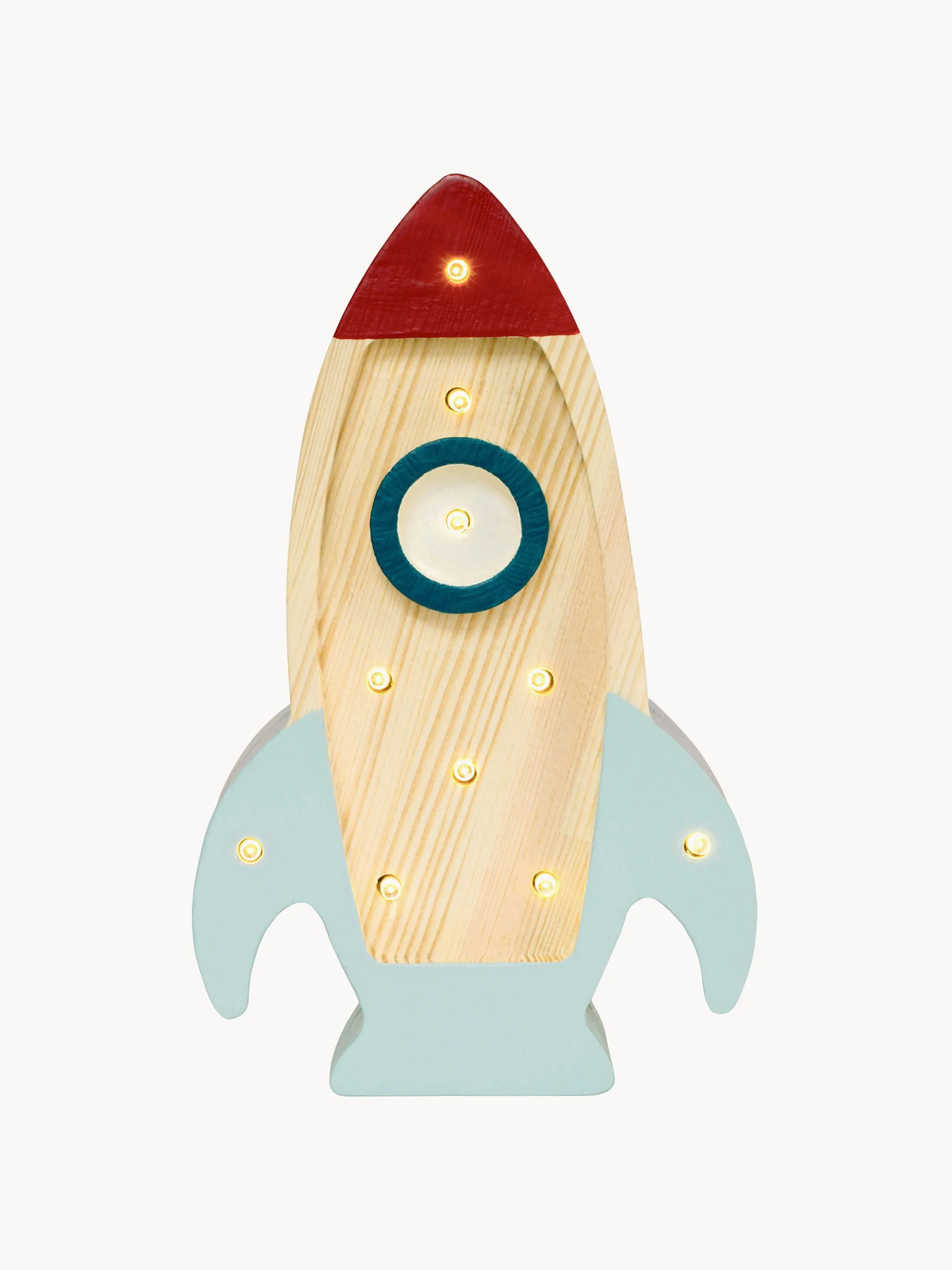 Handgefertigte LED-Kinderzimmerlampe Space Rocket Mini mit Timerfunktion und Fernbedienung, dimmbar