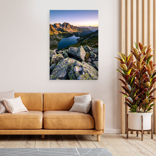 Obraz do salonu sypialni biura, Krajobraz jezioro góry natura 20x30